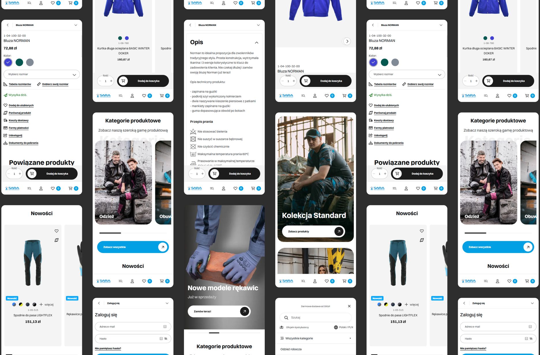 Zoptymalizowany widok produktów wielowariantowych z funkcją grupowania i szybkiego dodawania do koszyka na platformie eCommerce merce.com