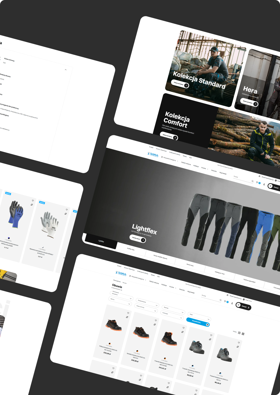 Zoptymalizowany widok produktów wielowariantowych z funkcją grupowania i szybkiego dodawania do koszyka na platformie eCommerce merce.com